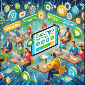 DUOLINGO Test Preparation Course with practice questions and test-taking strategies for English learners